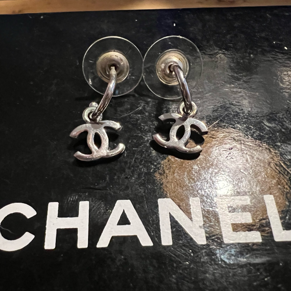 Chanel Mini Dangle Silver Earrings